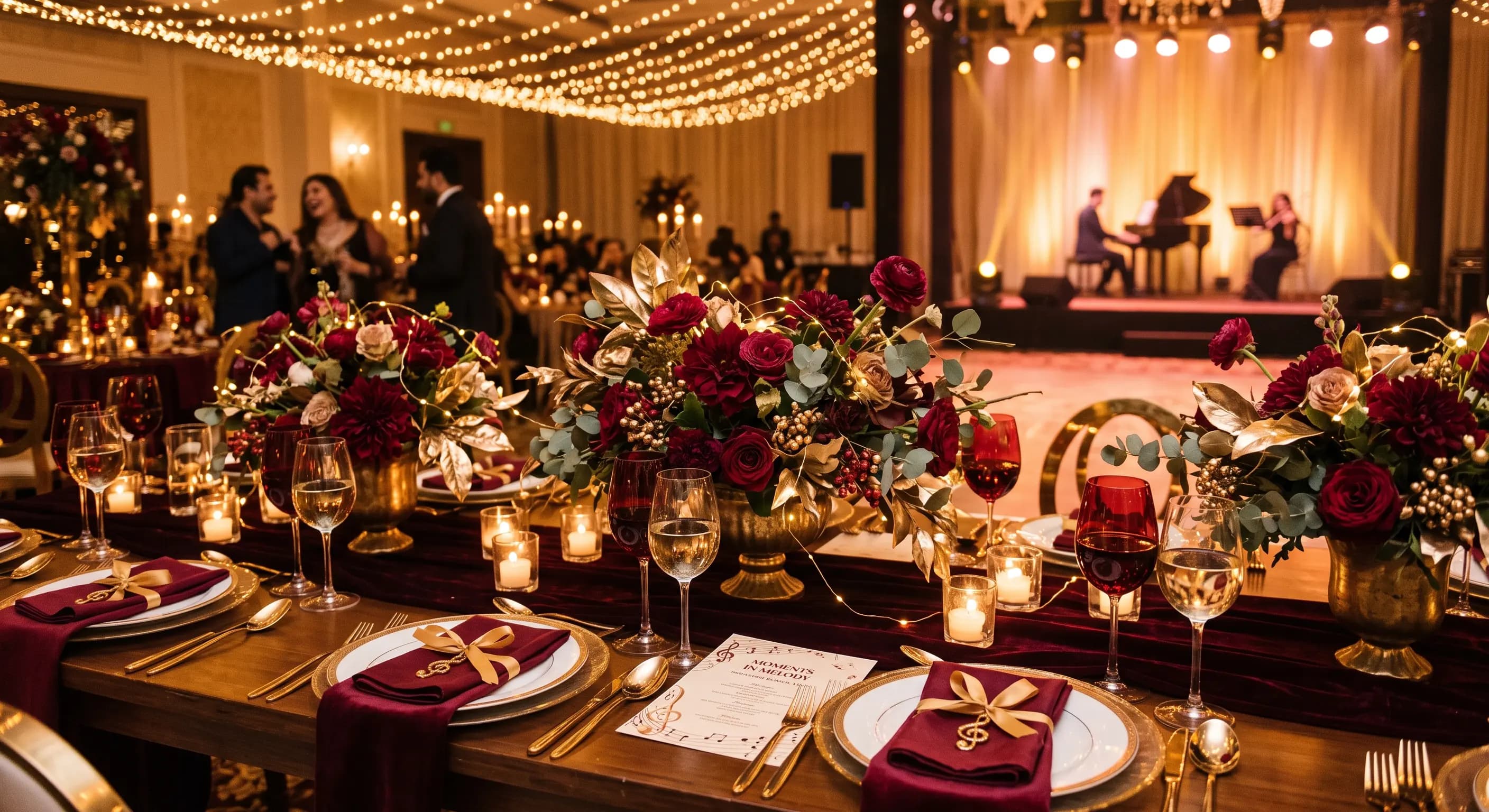Table setting for a musical night event