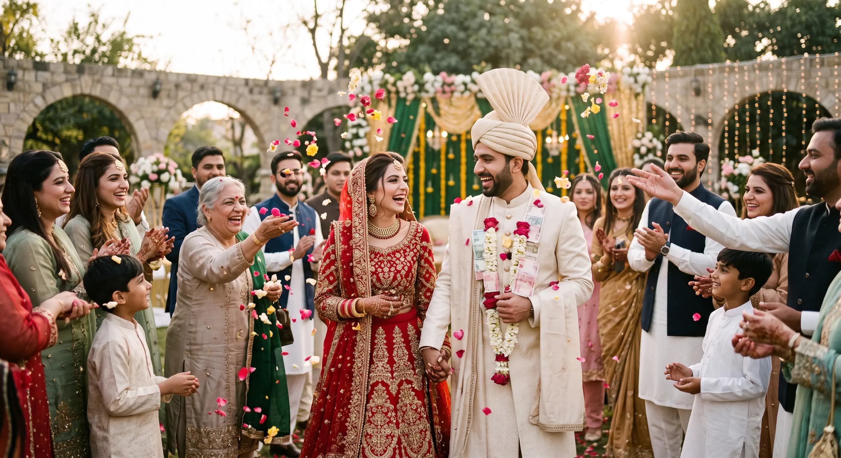 Couple celebrating their Nikkah ceremony